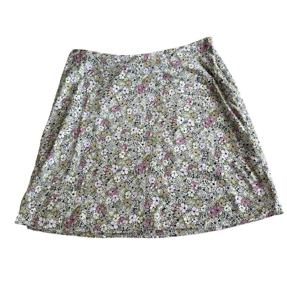 Villager Liz Claiborne‎ Skirt Womens 24W Multicolor Floral Cotton A-Line Vintage